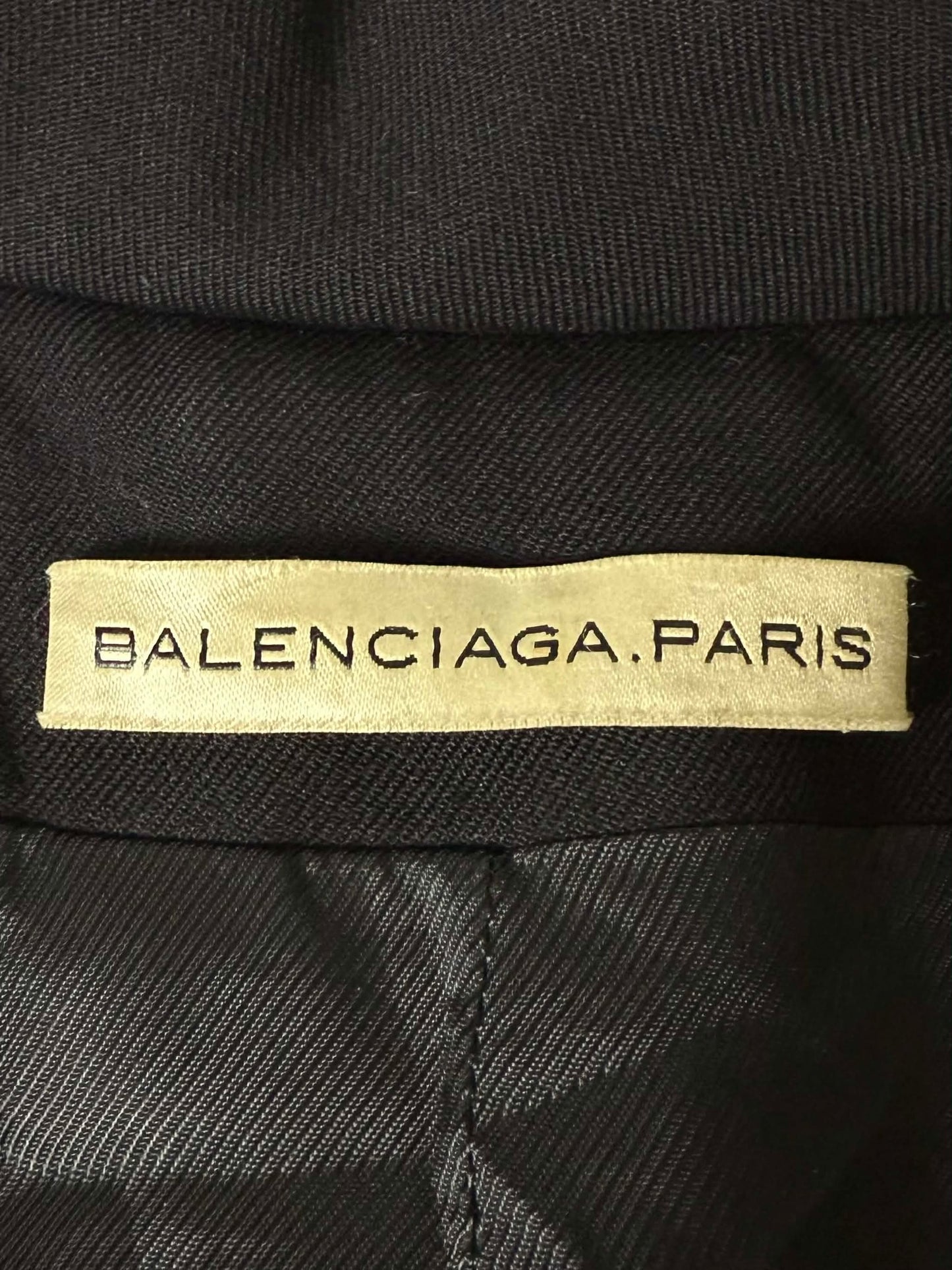 AW2005 Balenciaga Long Premium Wool Black Trench Coat