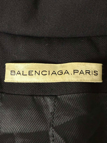 AW2005 Balenciaga Long Premium Wool Black Trench Coat