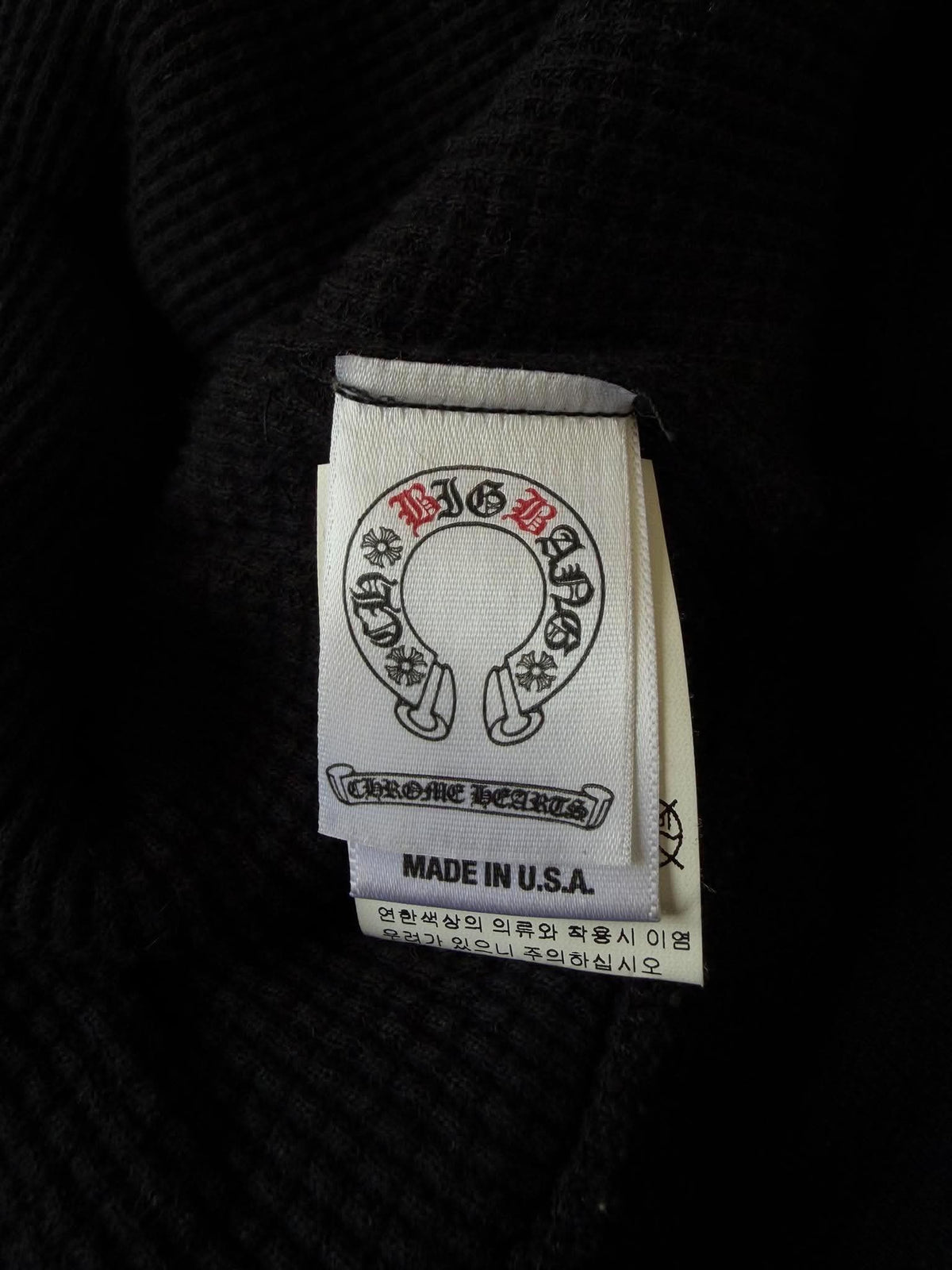 Vintage Chrome Hearts x Big Bang Leather Cross Patch Hoodie