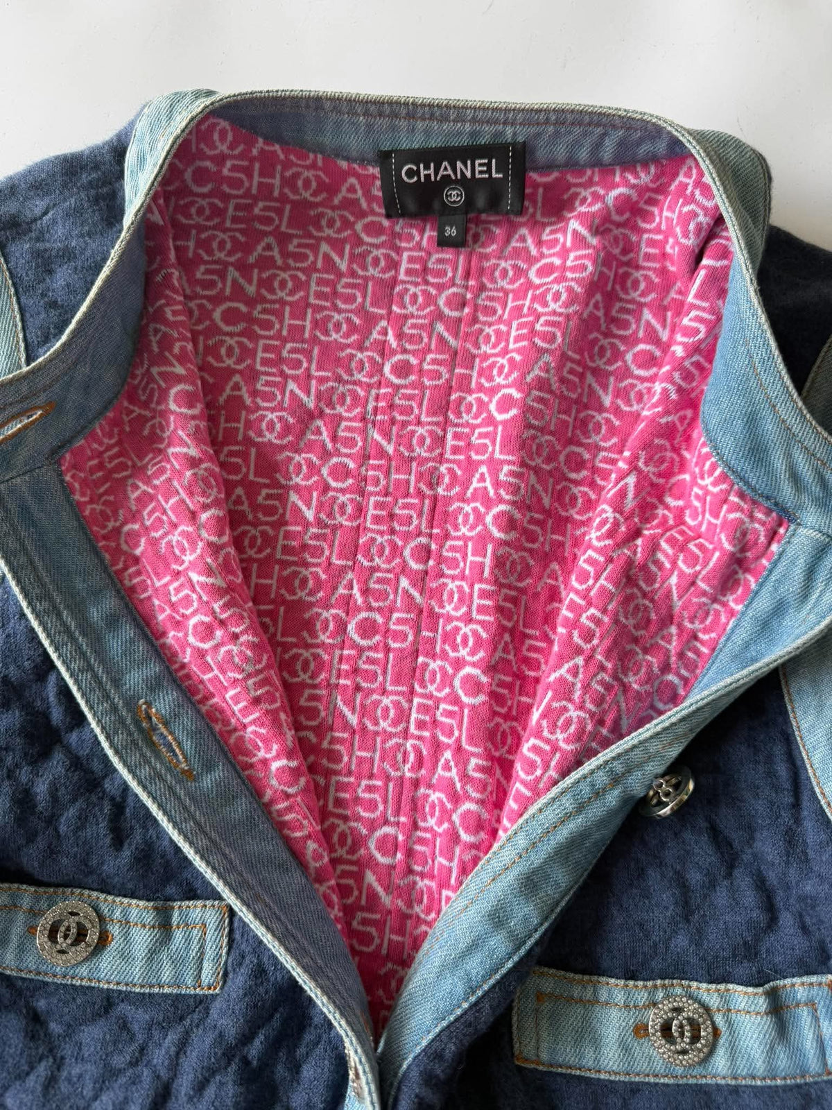 Chanel 20P Double Face Quilted Denim Jacket