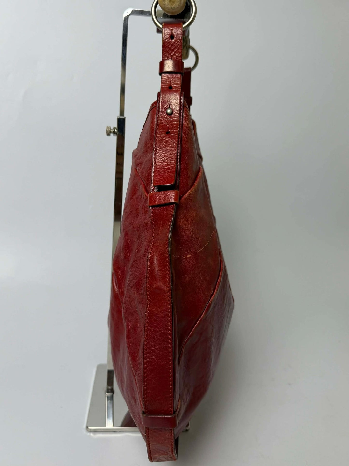 Yves Saint Laurent Red Leather Mombasa Hobo Bag
